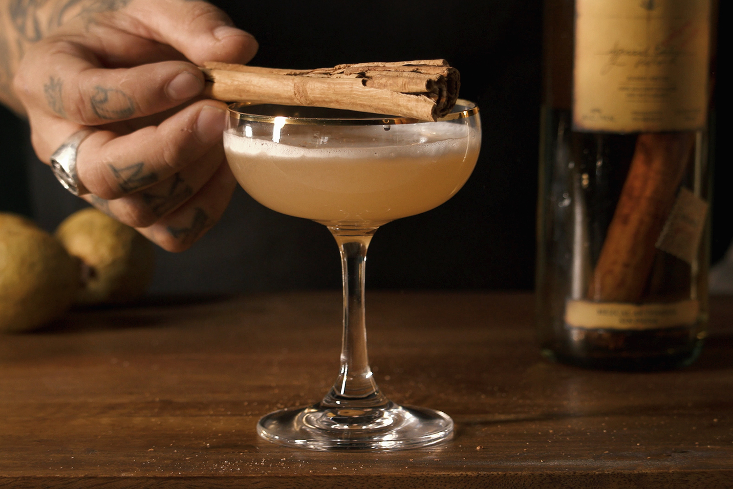 Ilegal bartenders craft beautiful mezcal cocktail recipes. Pictured is the Invierno Ilegal, which combines cinnamon-infused Ilegal Reposado with guava syrup and fresh lime.